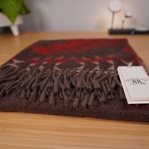 RRL Double RL Ralph Lauren Red Multicolor Scarf Lambswool Cashmere OS Brand New